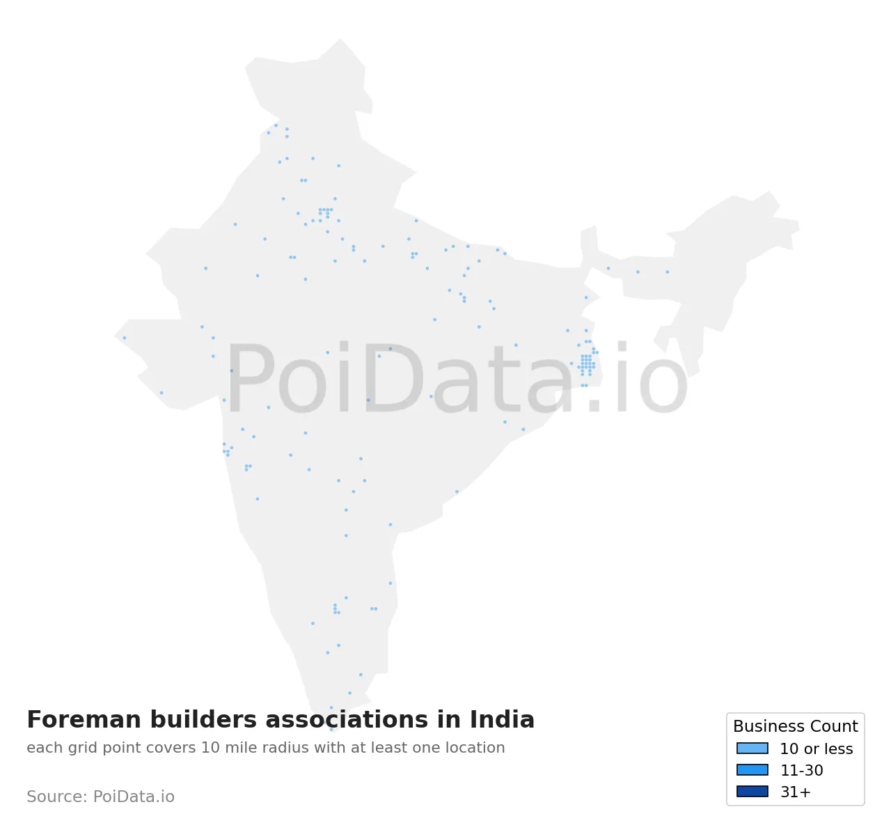 Foreman builders association density map for India