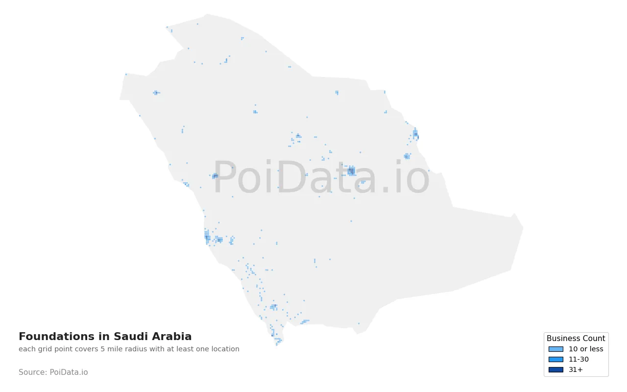 Foundation density map for Saudi Arabia