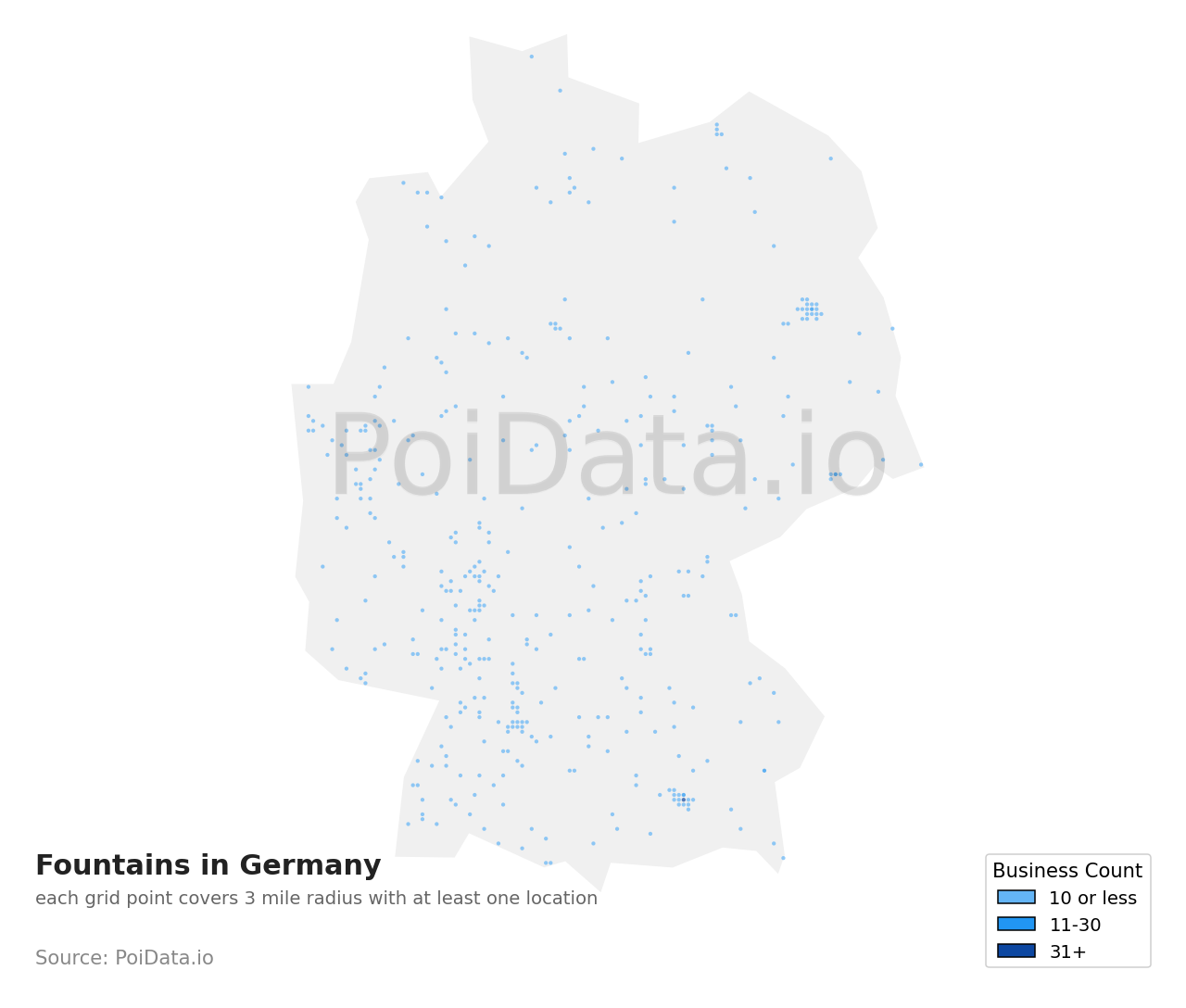 Fountain density map for Germany