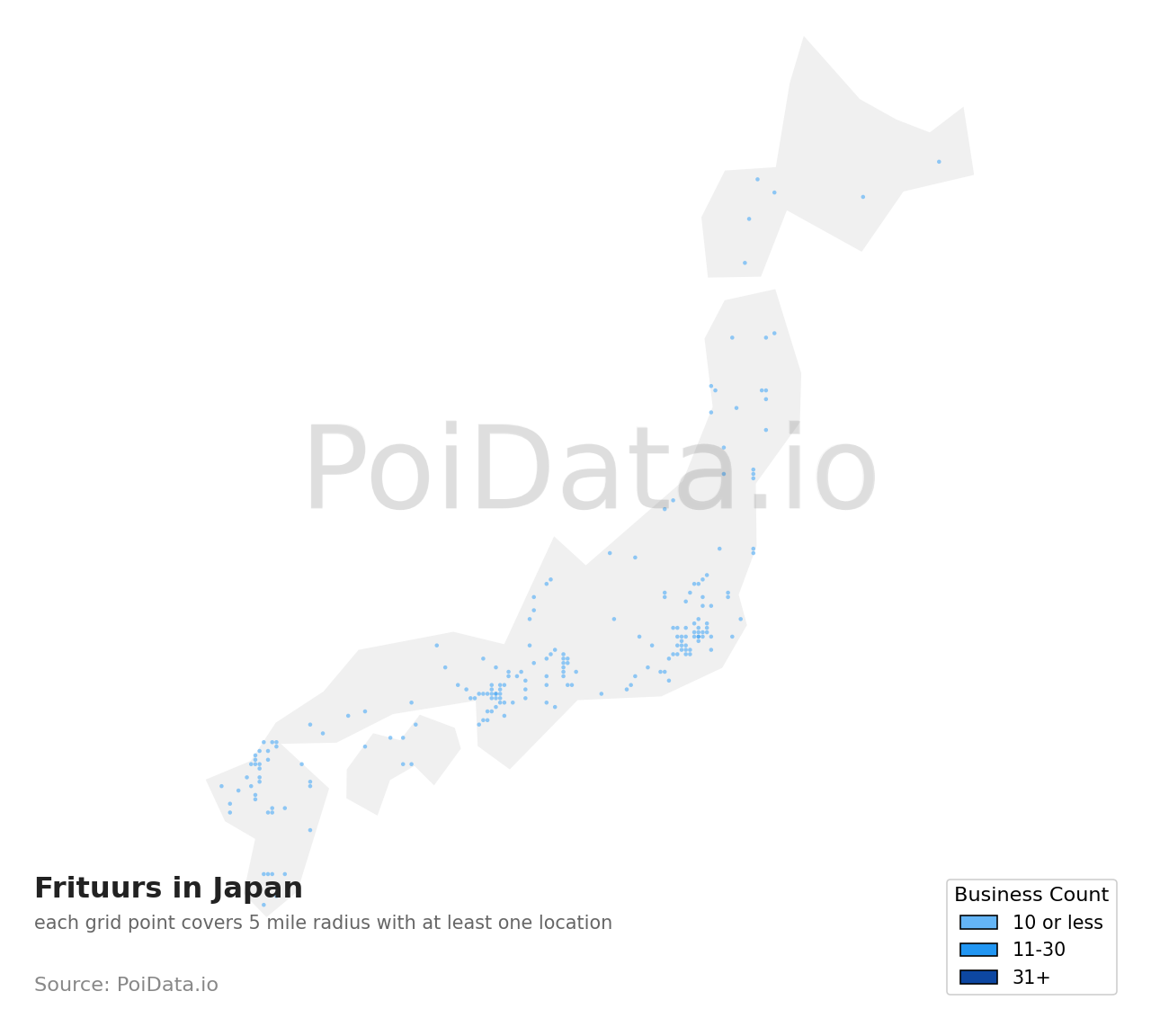 Frituur density map for Japan