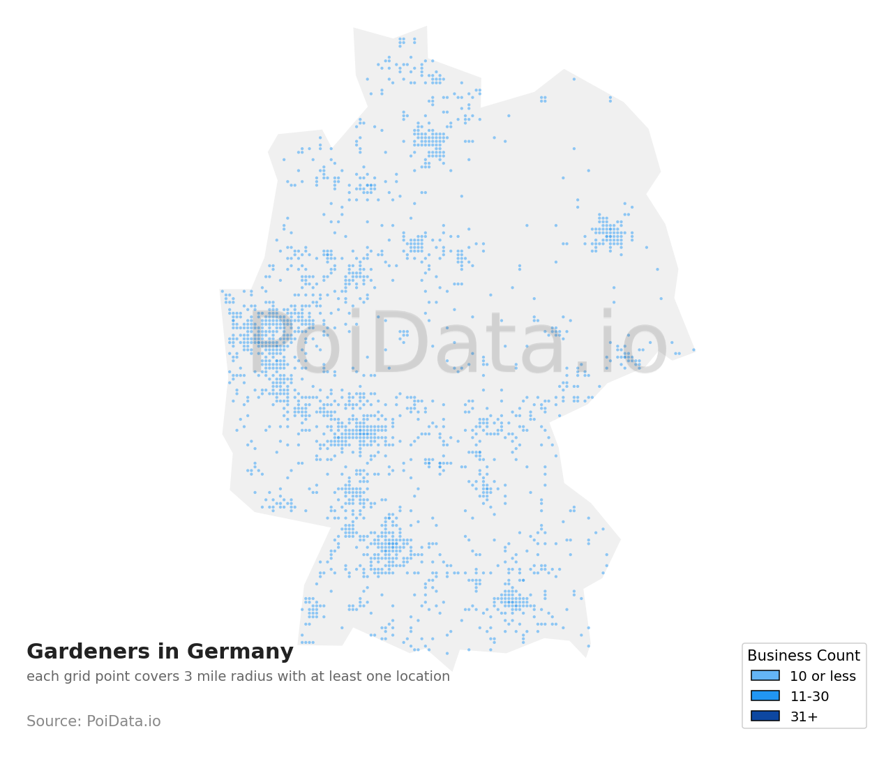 Gardener density map for Germany