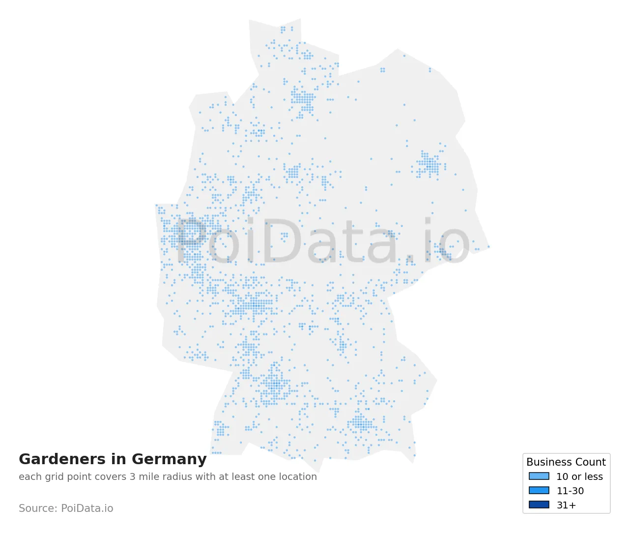 Gardener density map for Germany