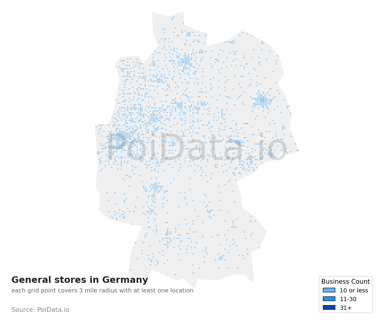 General store density map for Germany