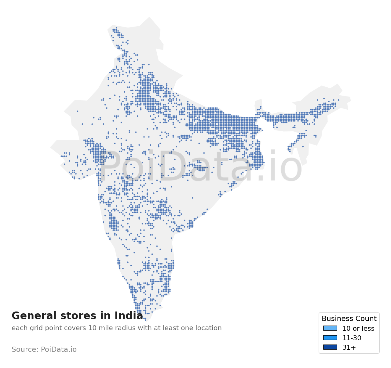 General store density map for India