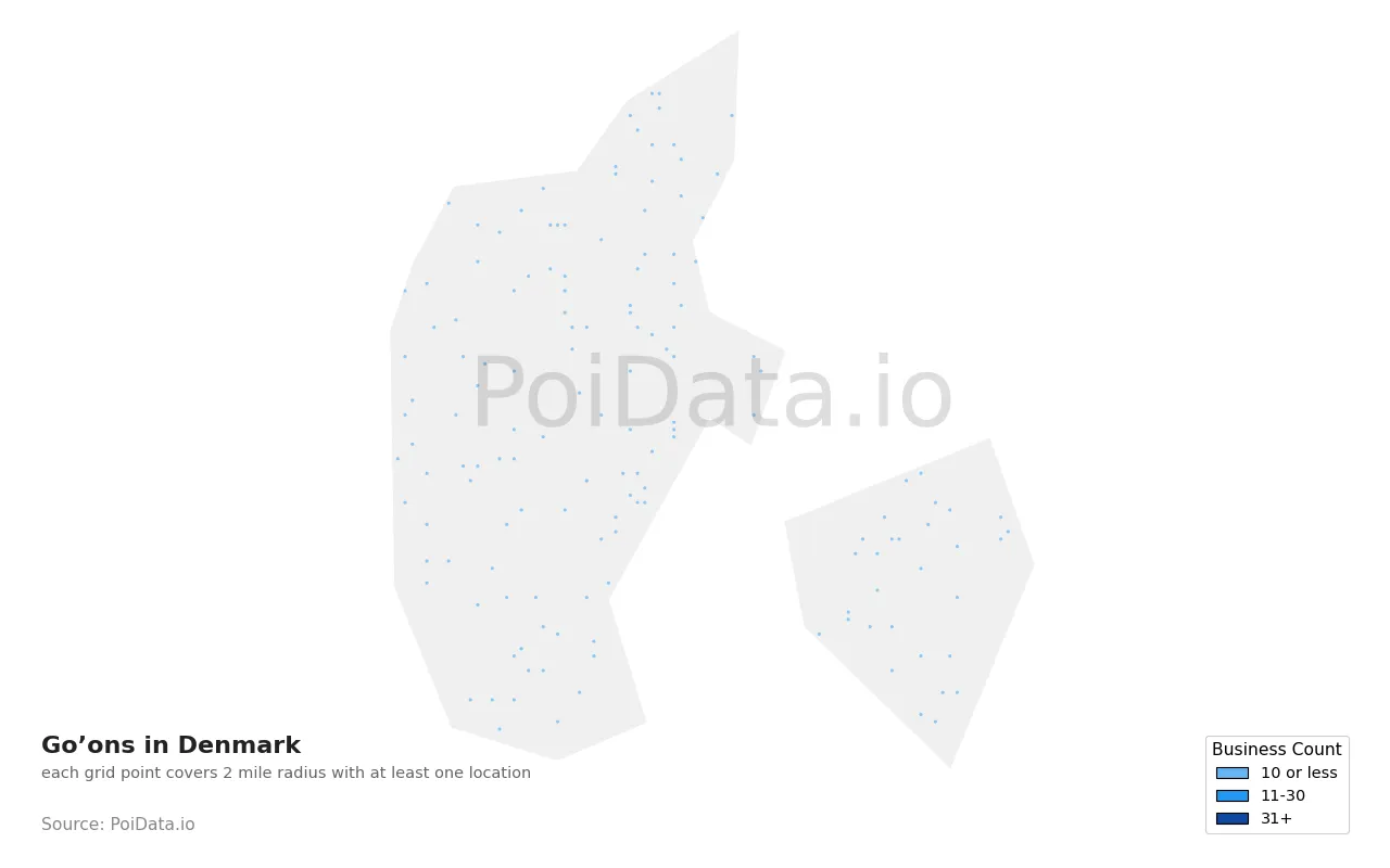 Go’on density map for Denmark