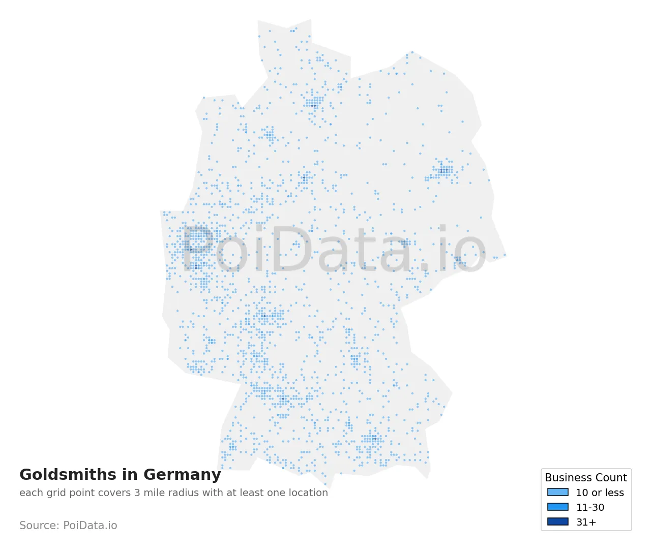 Goldsmith density map for Germany