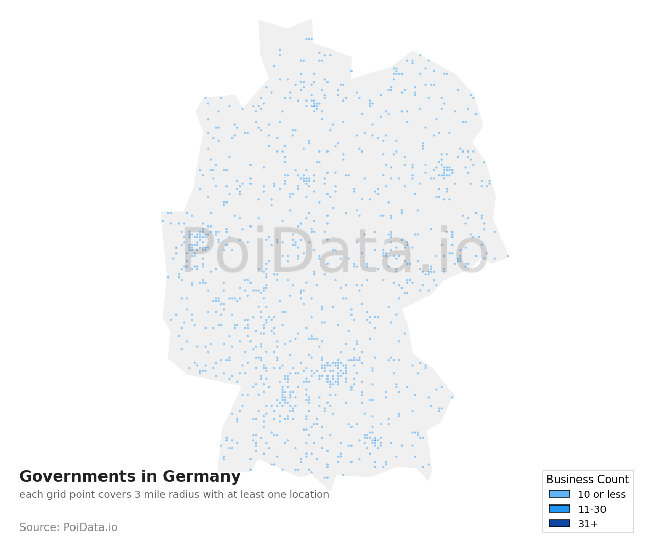 Government density map for Germany