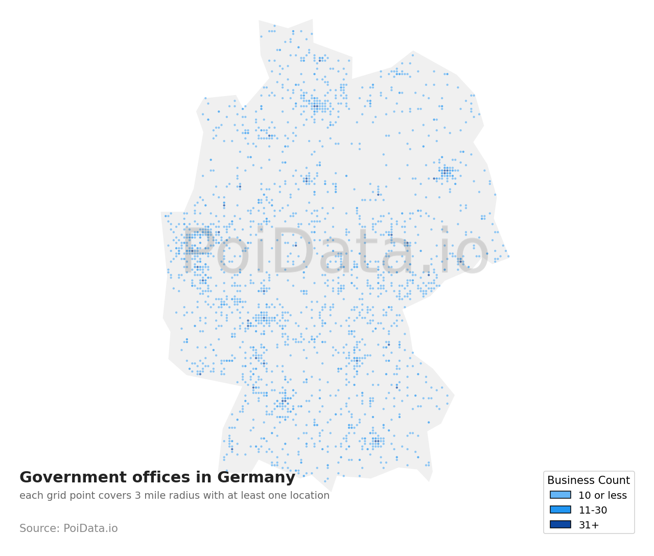 Government office density map for Germany