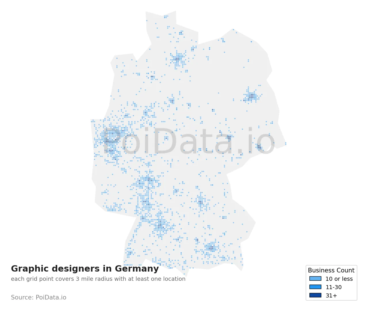 Graphic designer density map for Germany