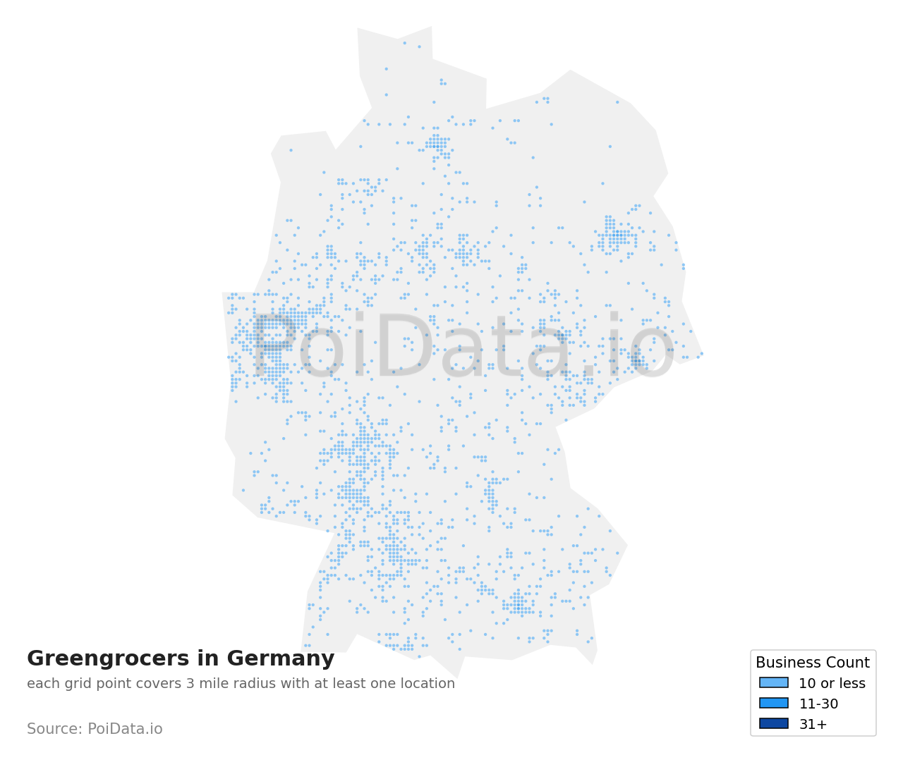 Greengrocer density map for Germany