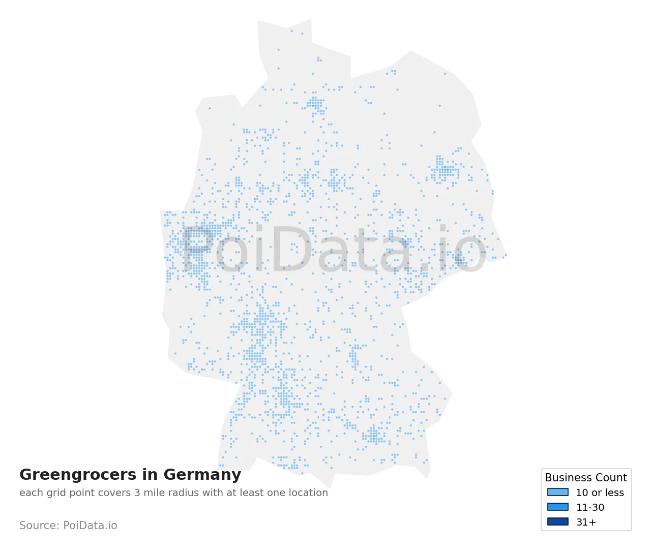 Greengrocer density map for Germany