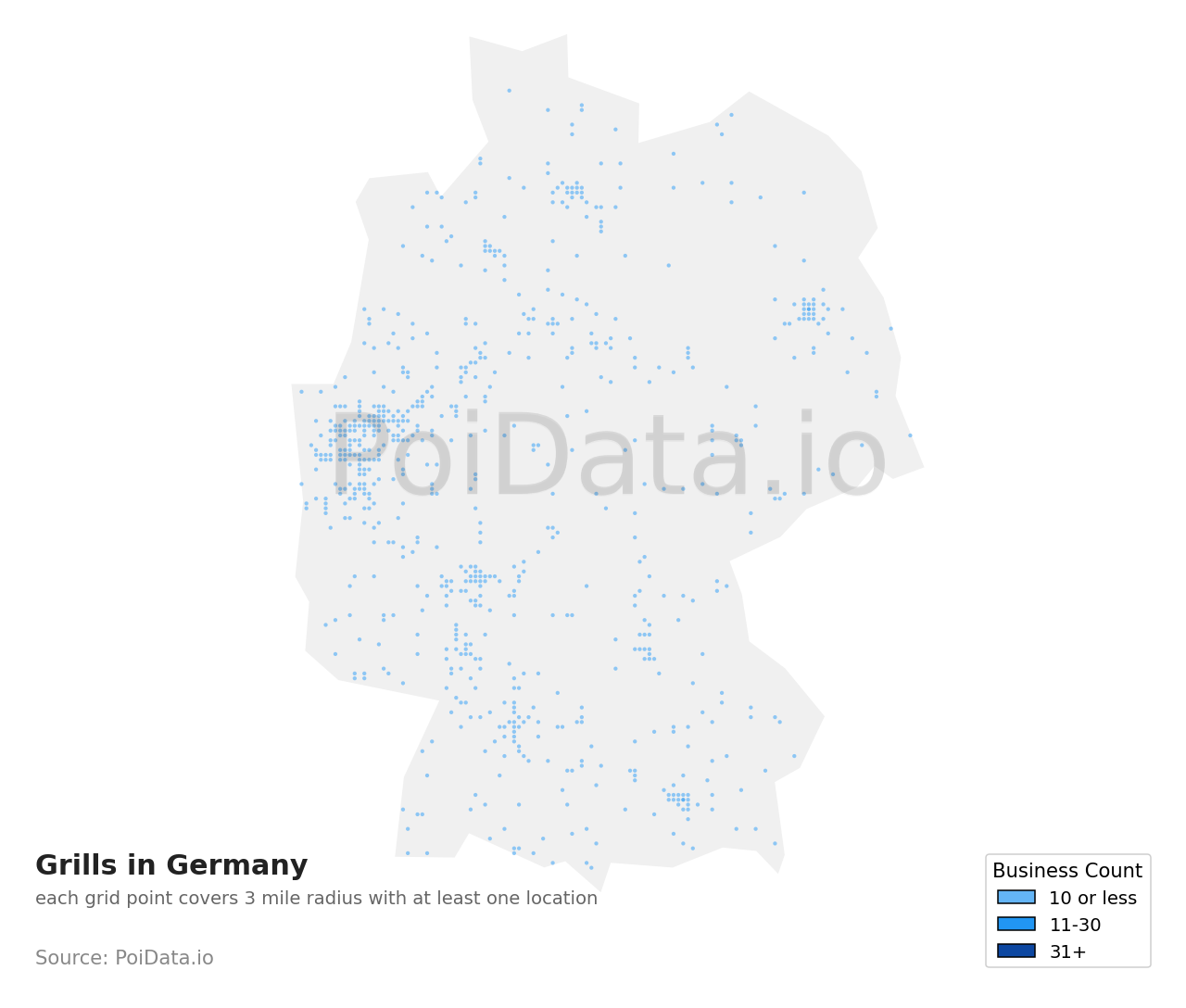 Grill density map for Germany