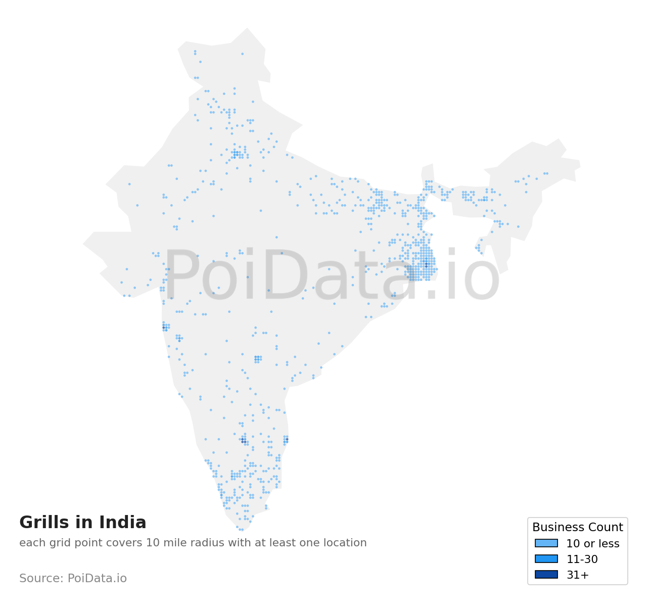Grill density map for India