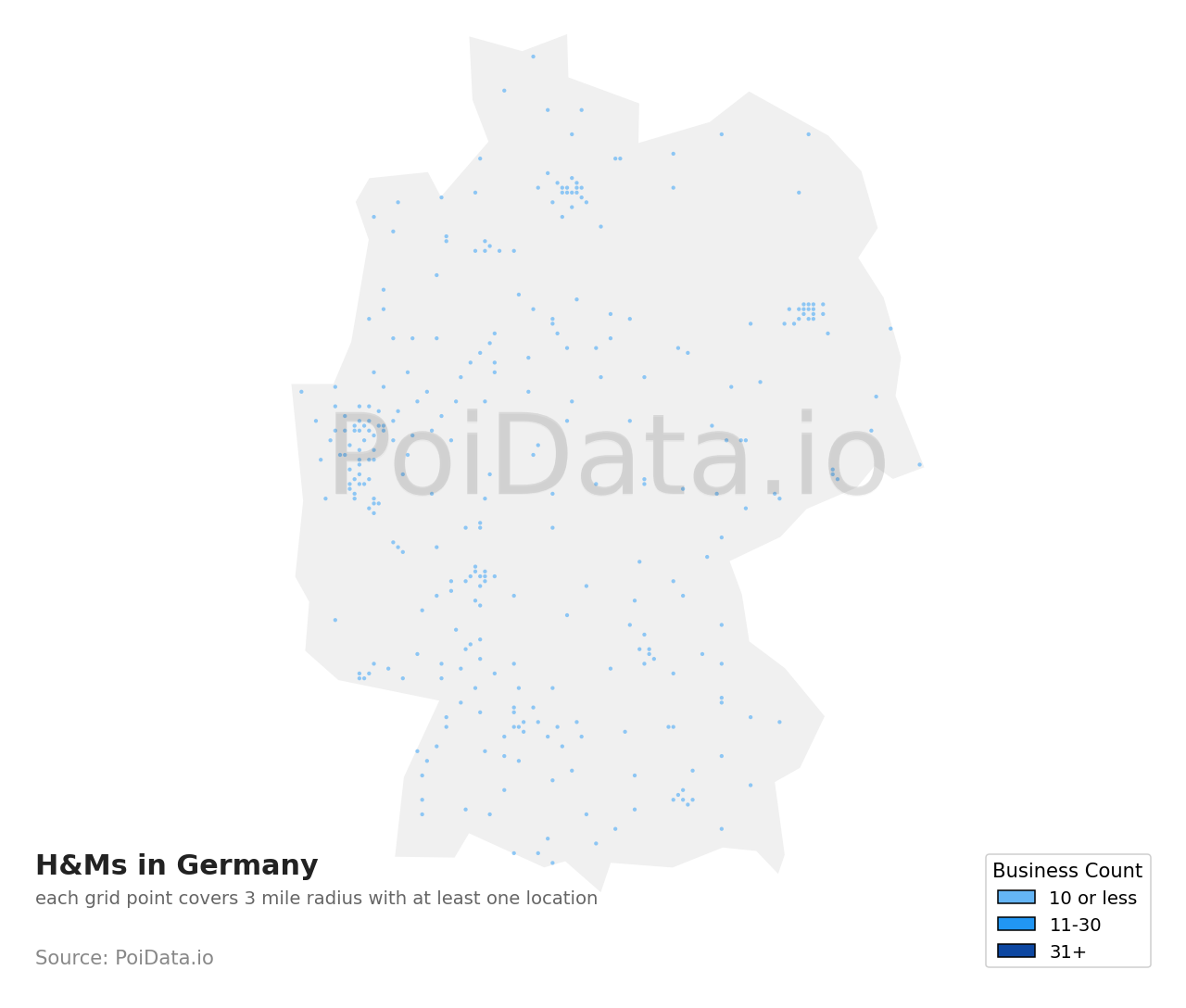 H&M density map for Germany