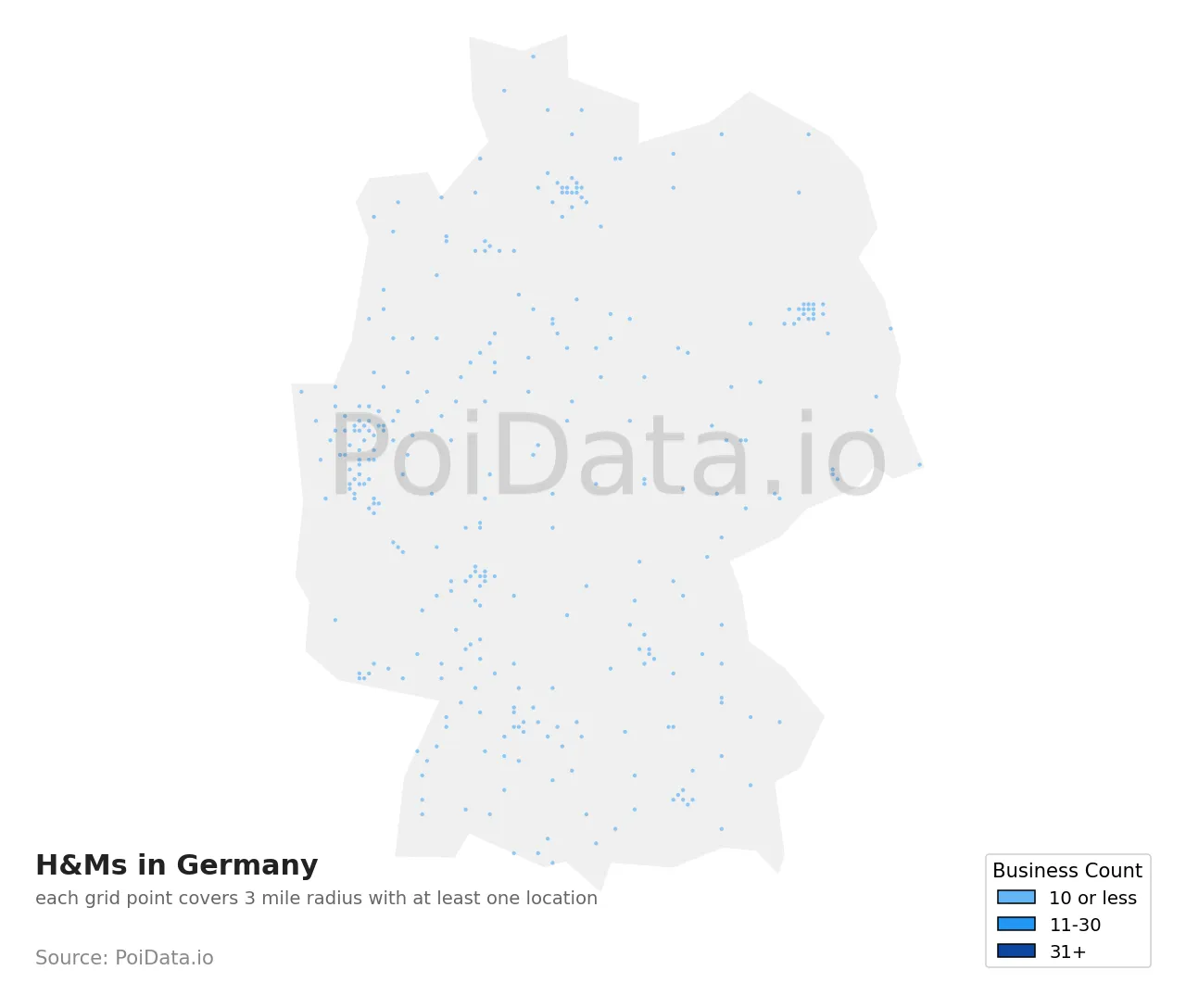 H&M density map for Germany