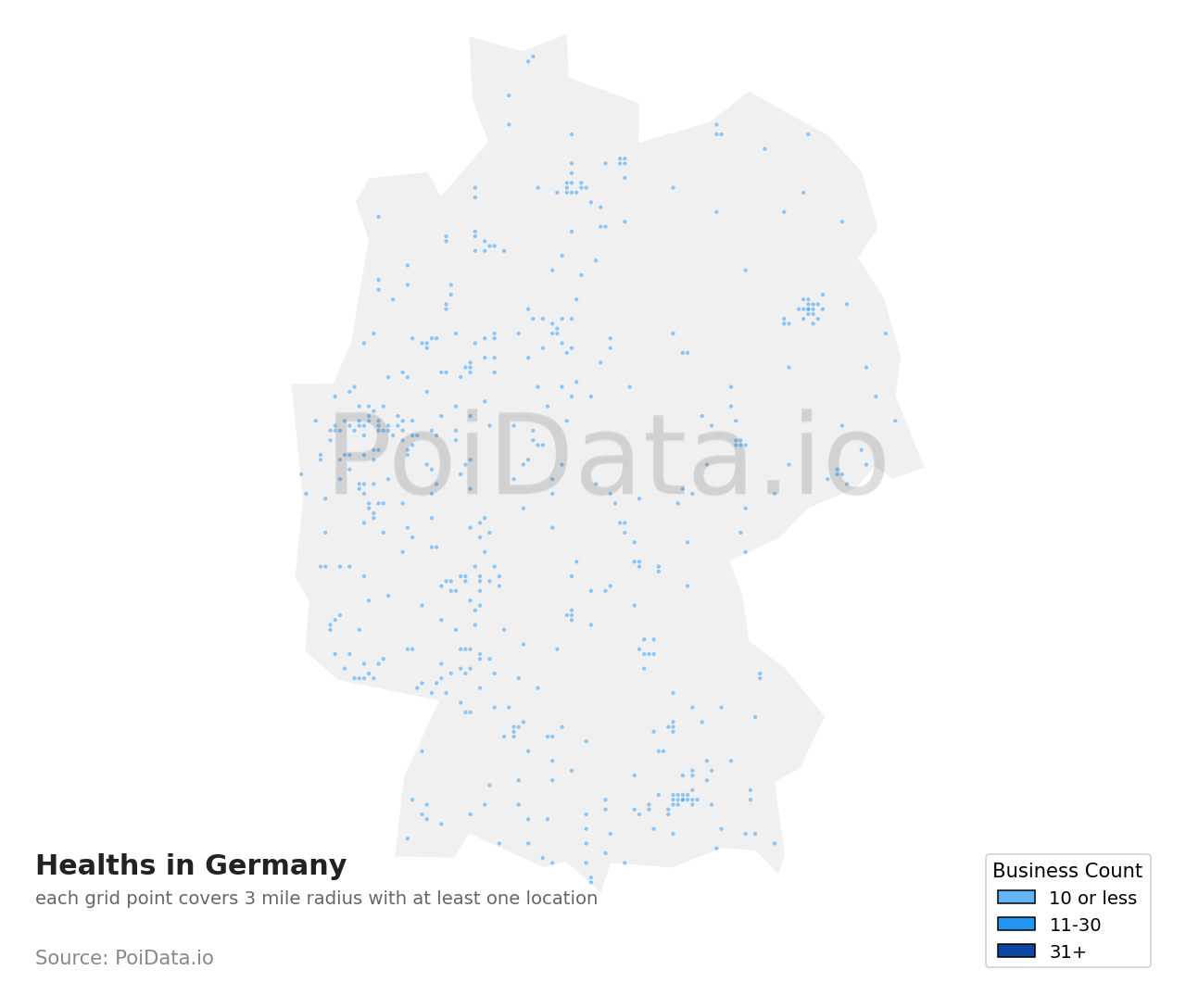 Health density map for Germany