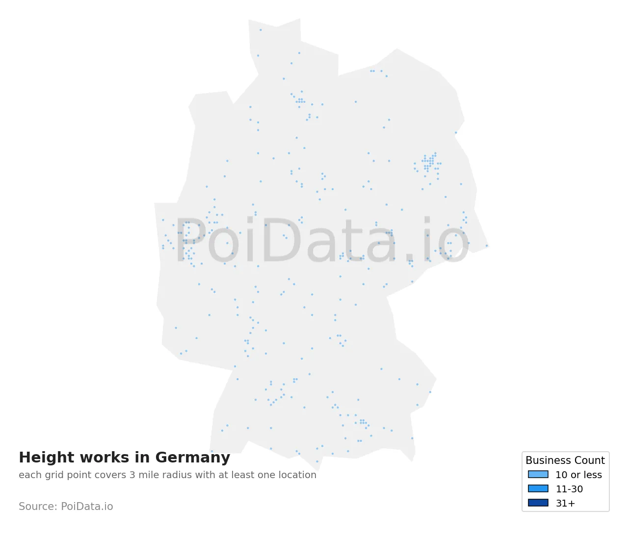 Height works density map for Germany