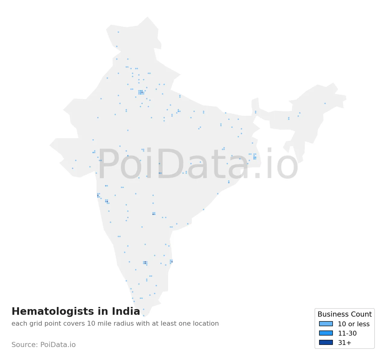 Hematologist density map for India