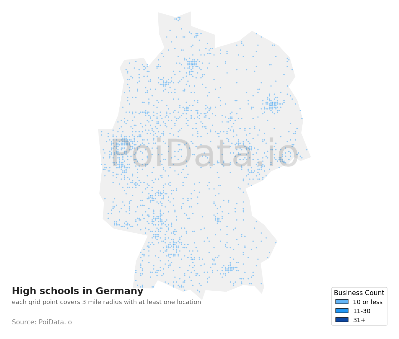 High school density map for Germany