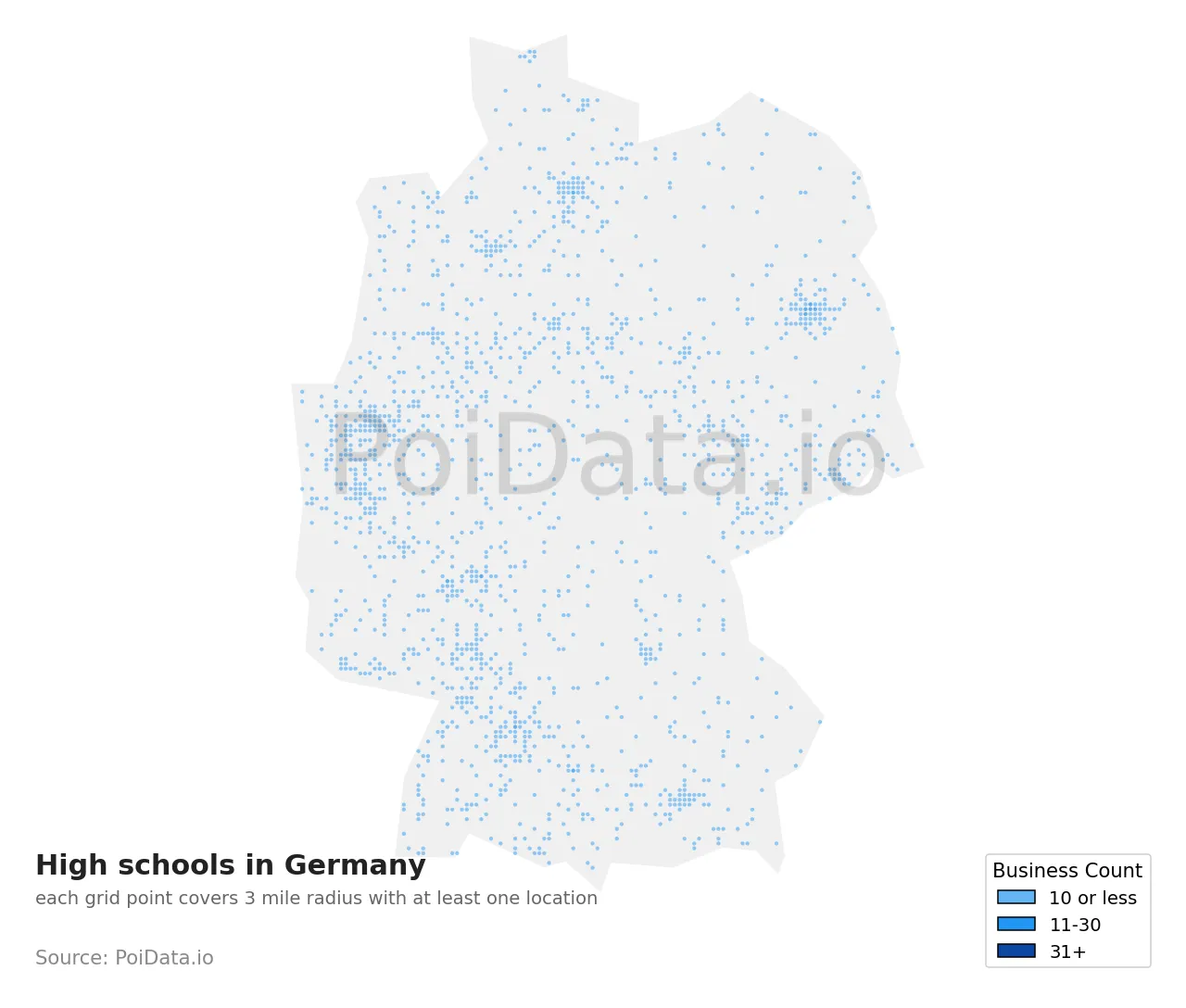 High school density map for Germany