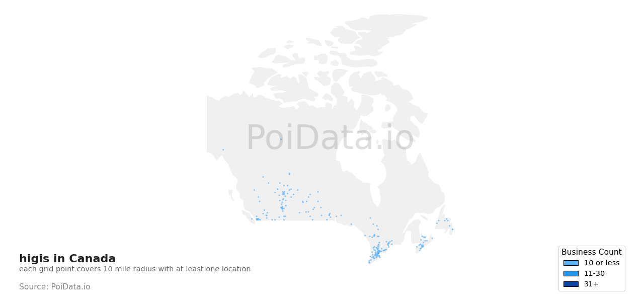 higi density map for Canada