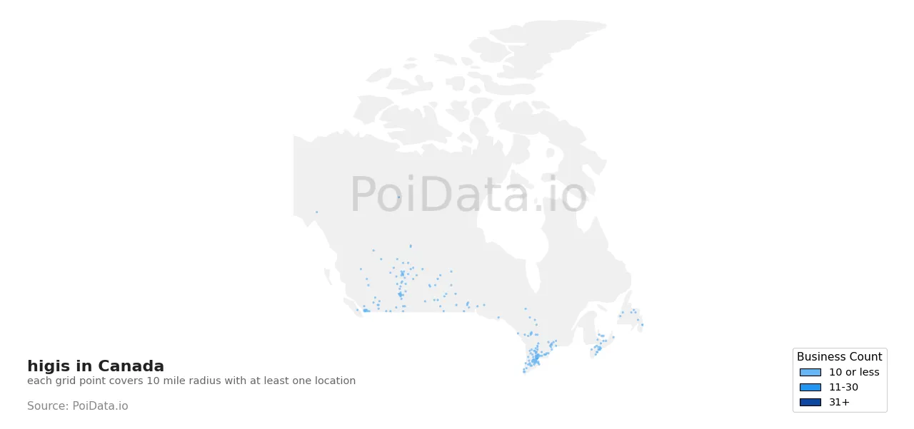 higi density map for Canada