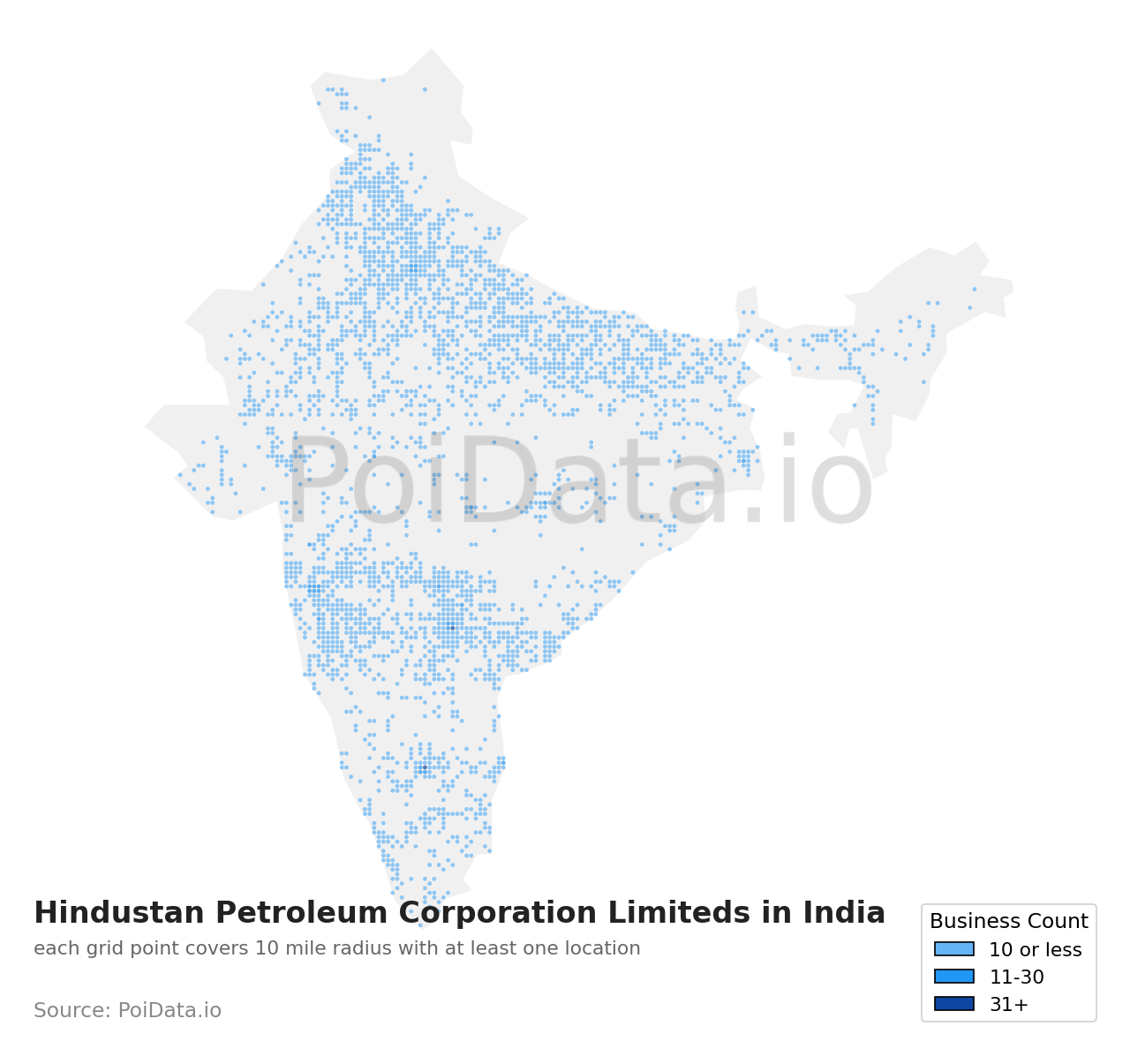 Hindustan Petroleum Corporation Limited density map for India