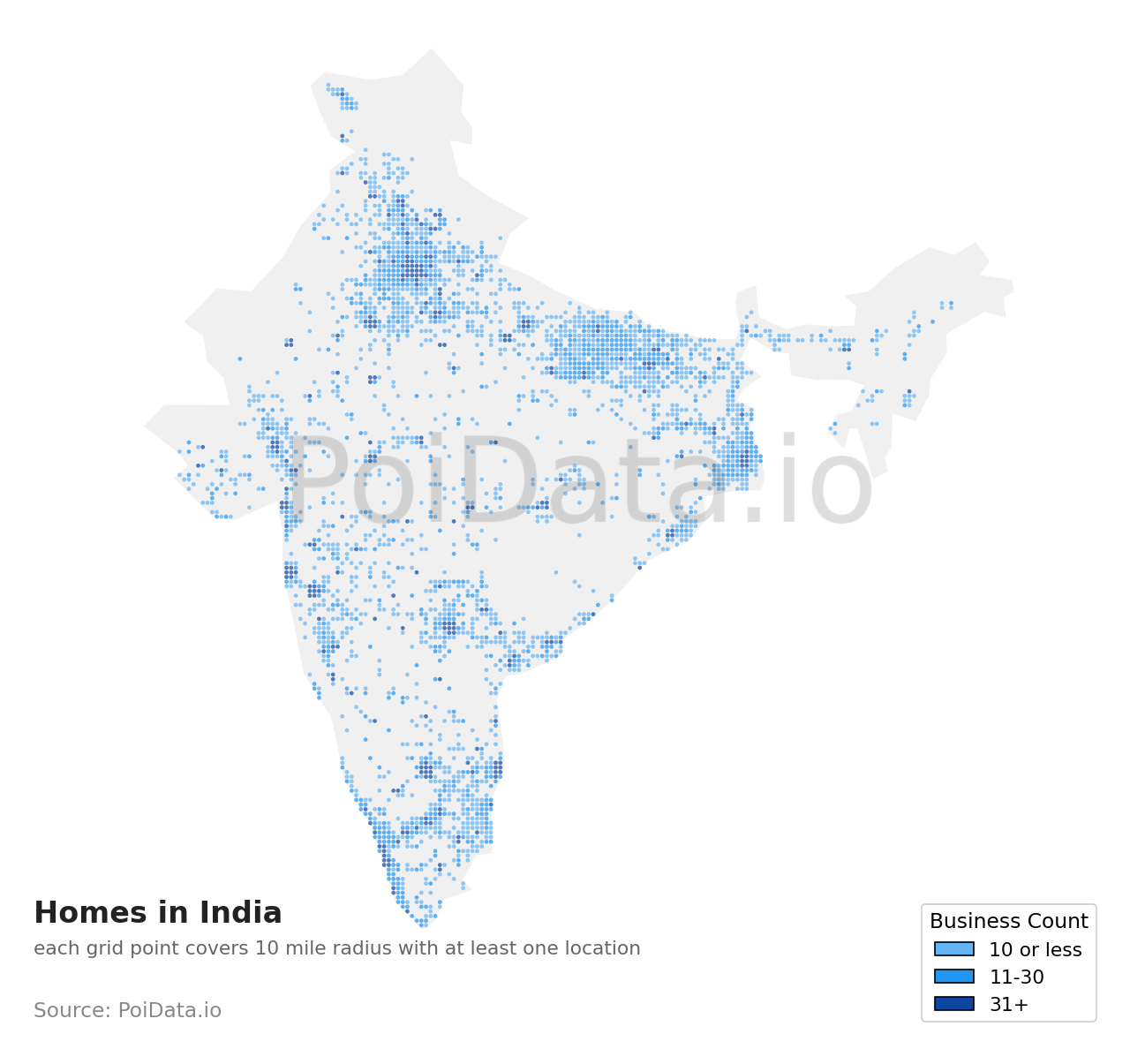 Home density map for India