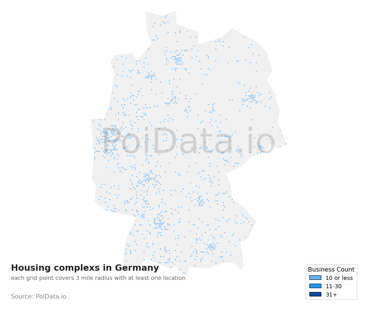 Housing complex density map for Germany