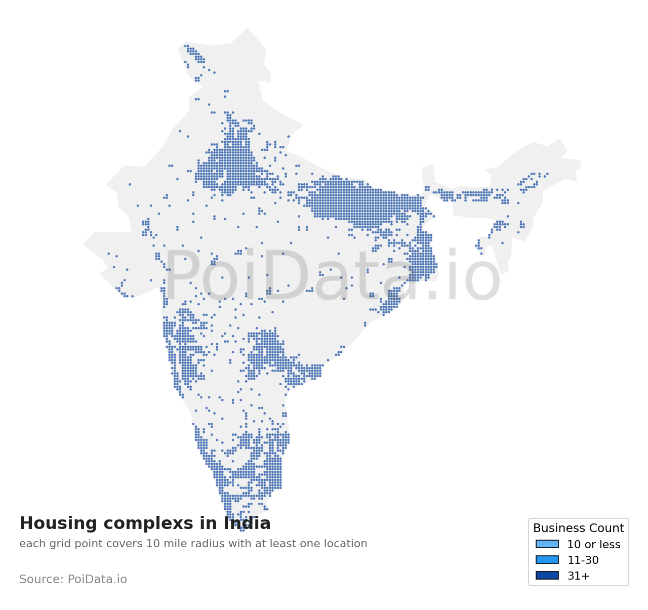 Housing complex density map for India
