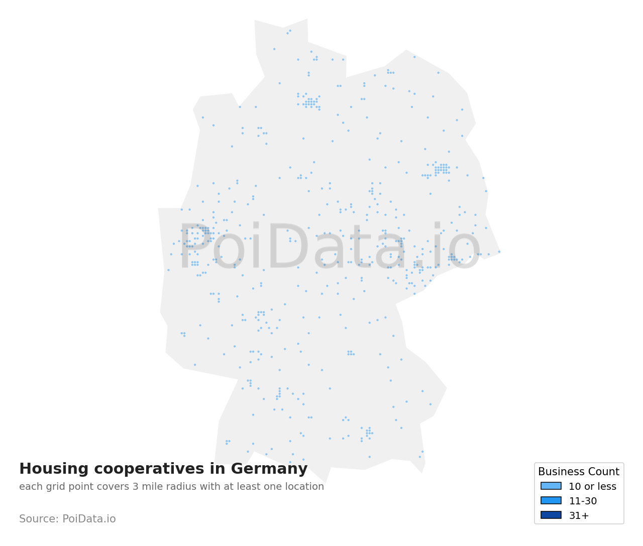 Housing cooperative density map for Germany