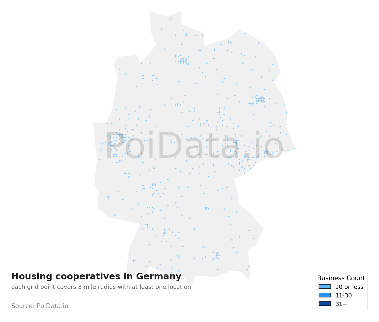 Housing cooperative density map for Germany