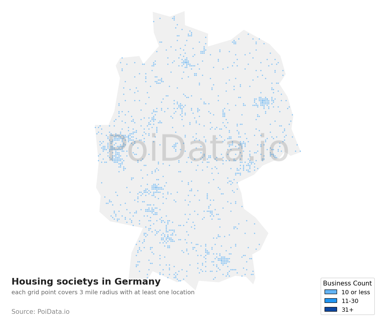 Housing society density map for Germany