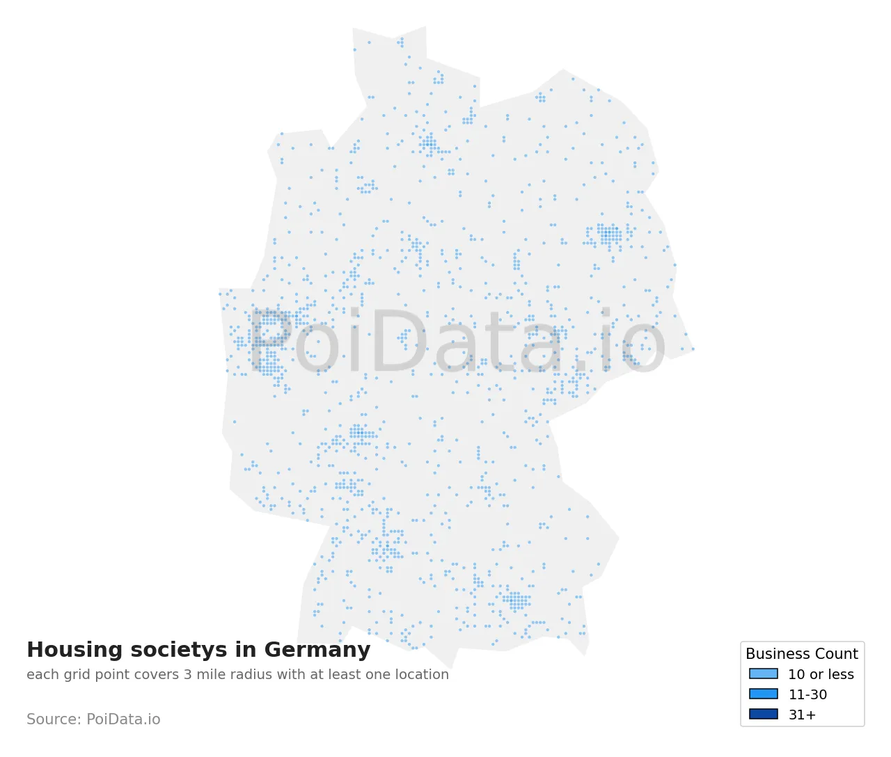 Housing society density map for Germany