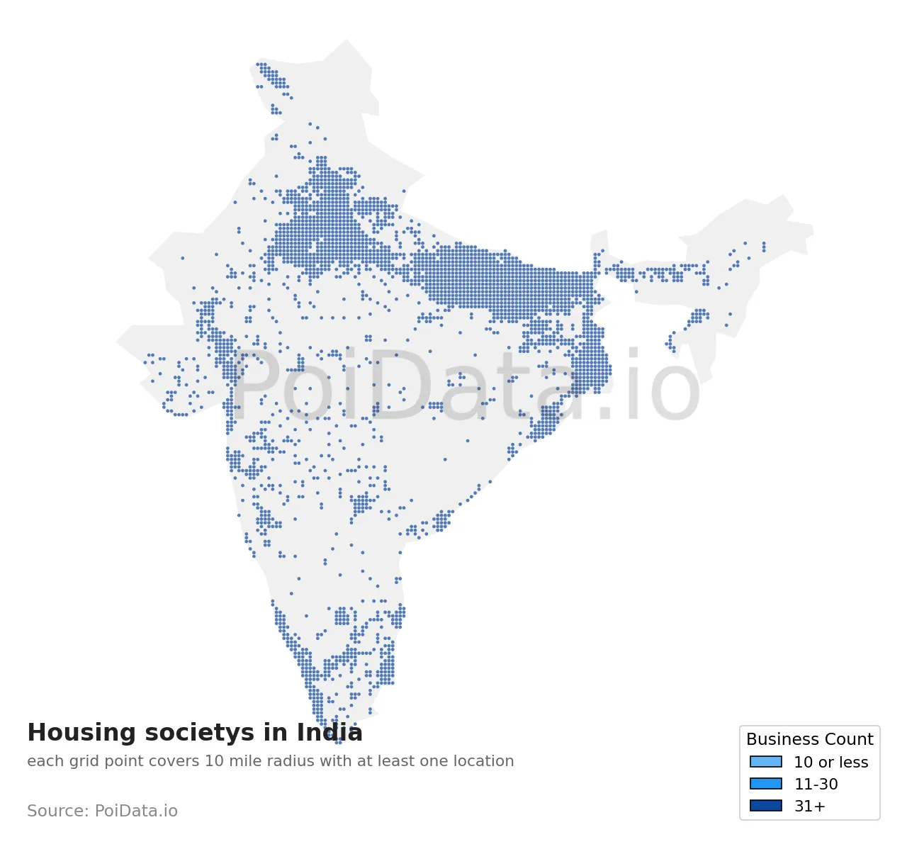 Housing society density map for India