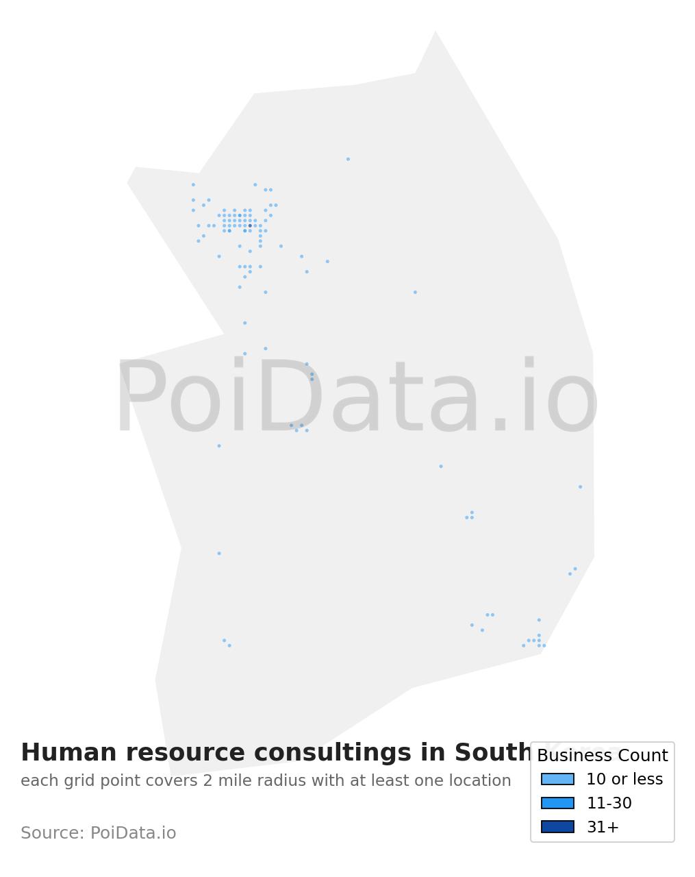 Human resource consulting density map for South Korea