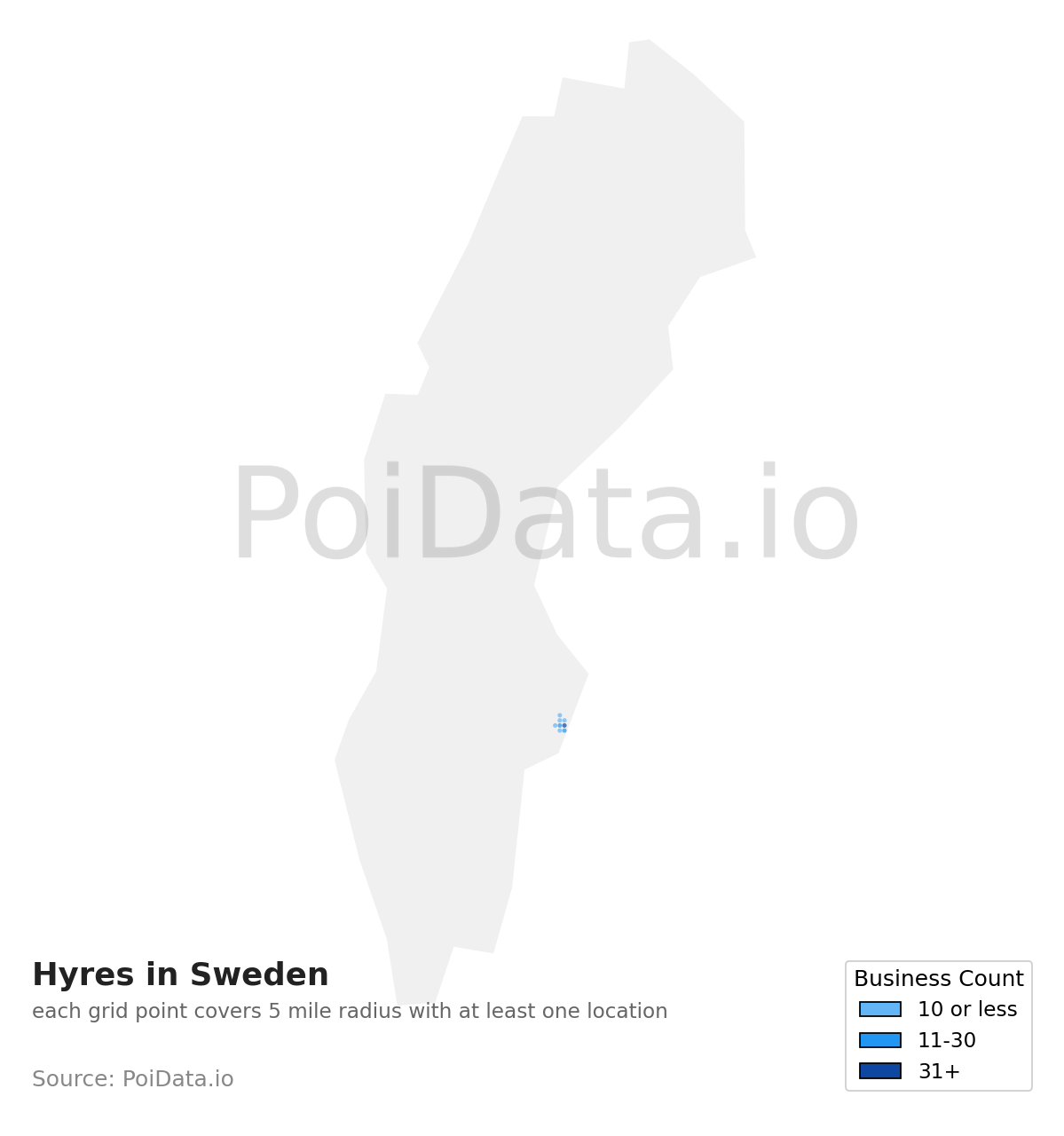 Hyre density map for Sweden