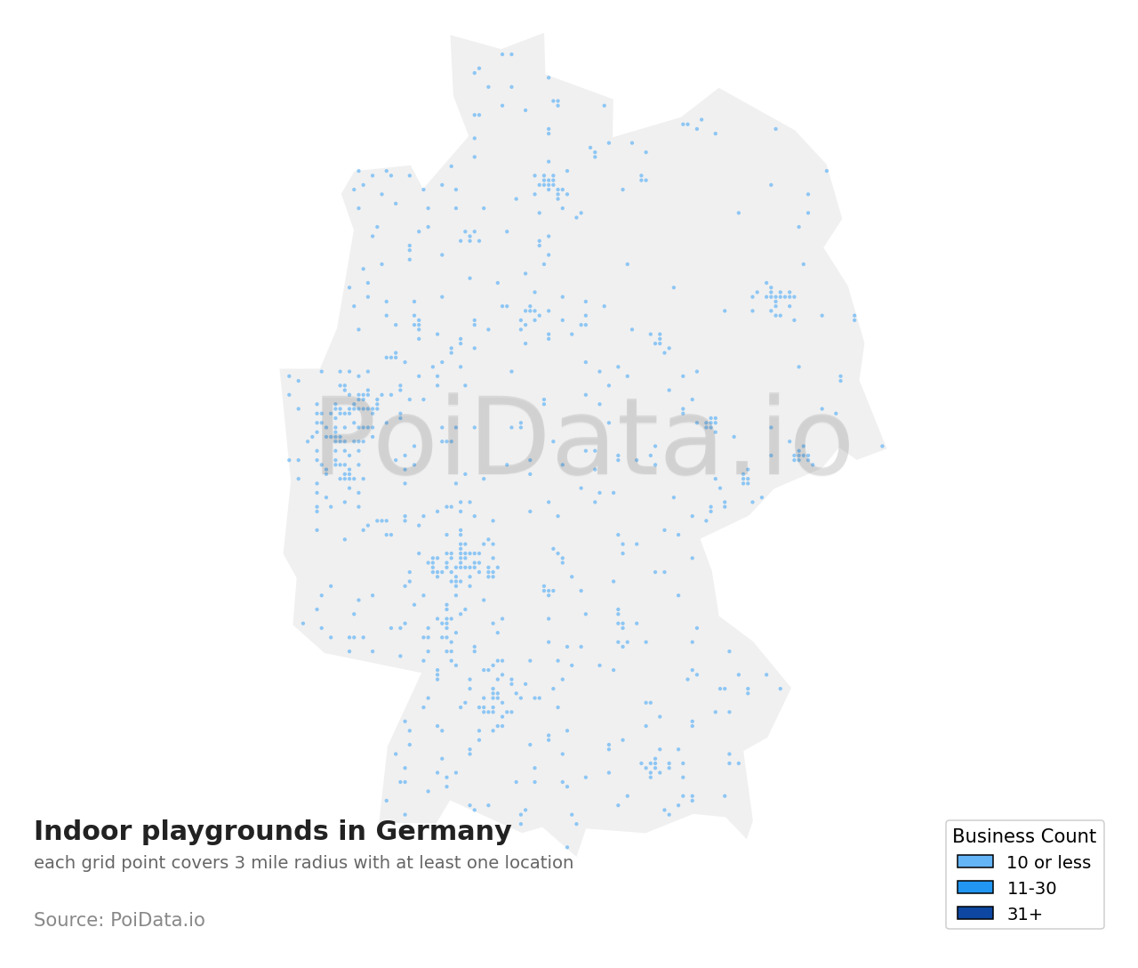Indoor playground density map for Germany