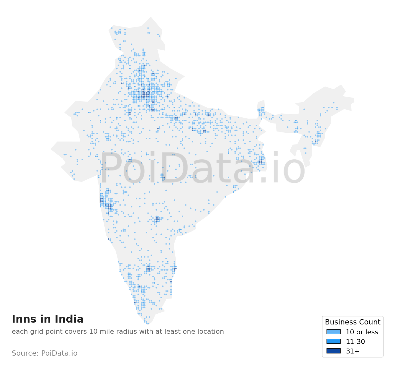 Inn density map for India