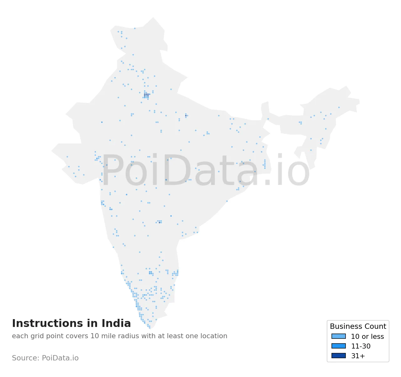 Instruction density map for India