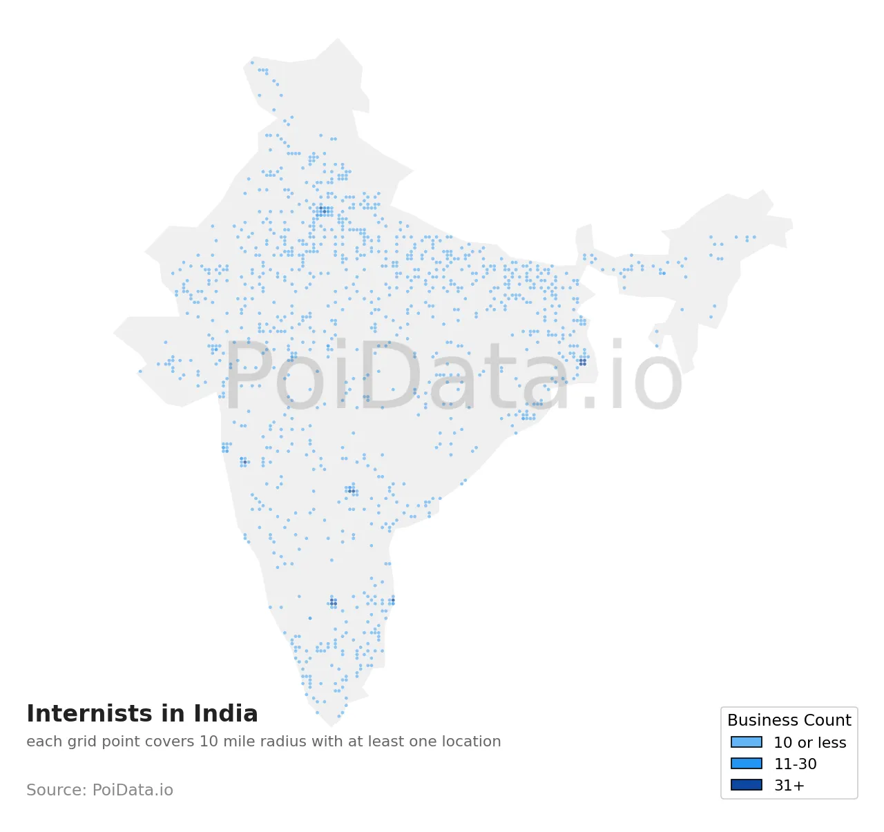 Internist density map for India