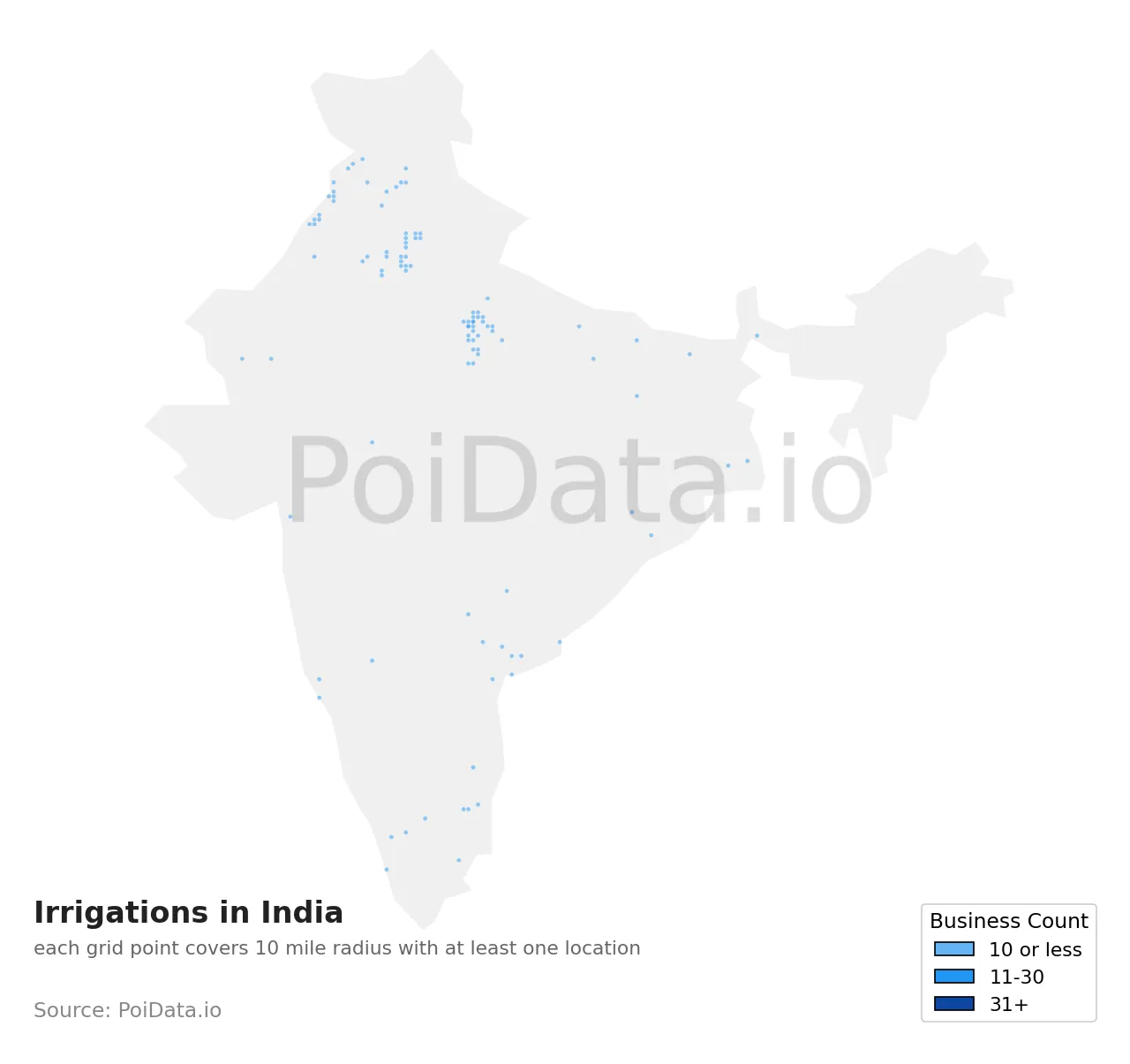 Irrigation density map for India
