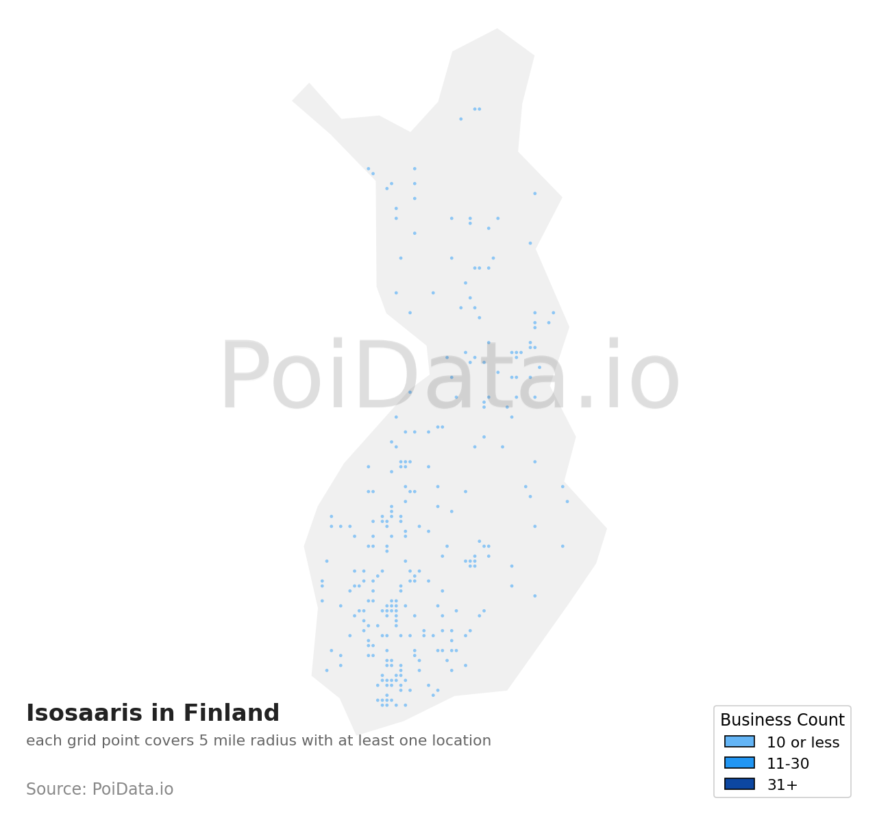 Isosaari density map for Finland