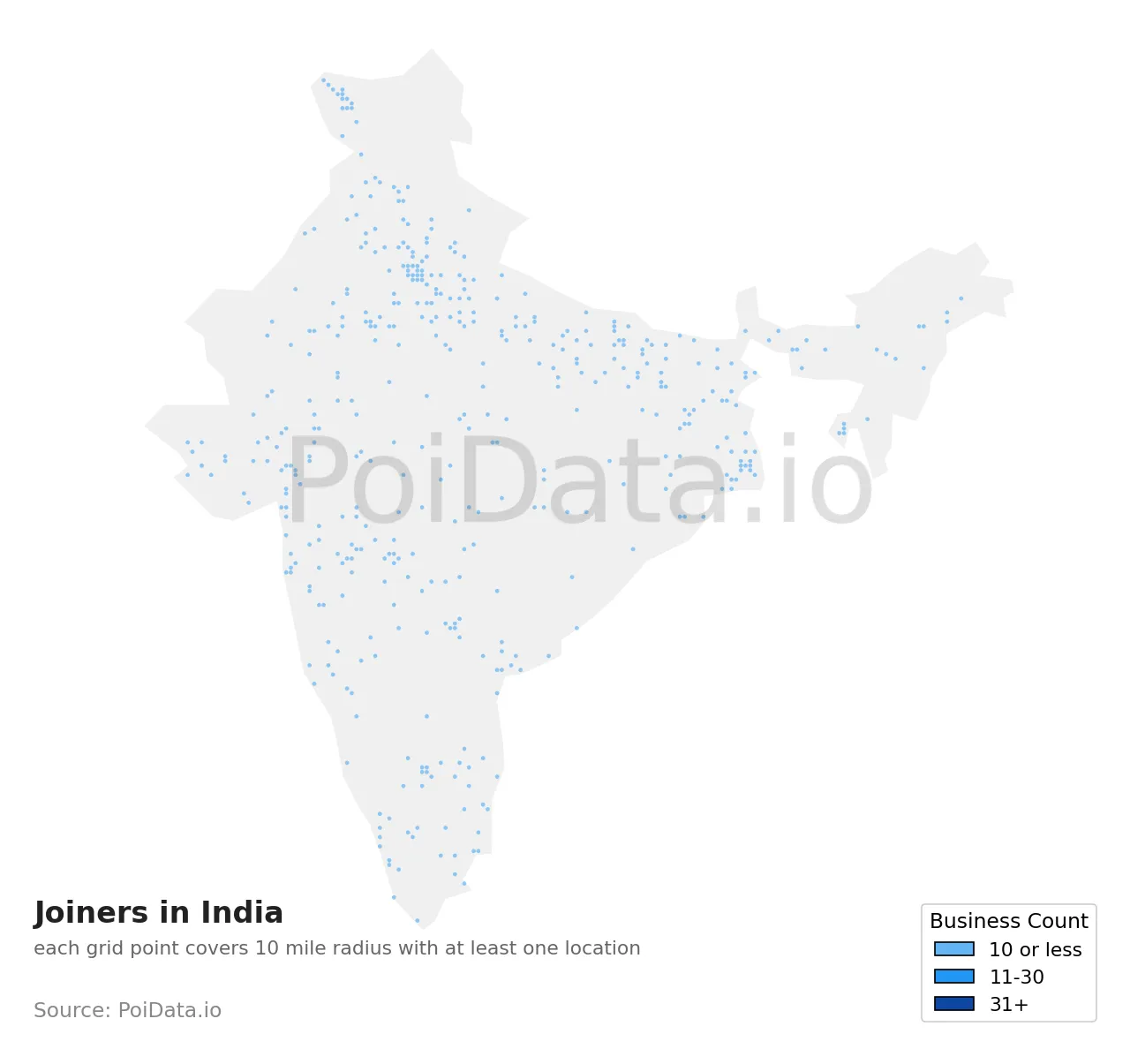 Joiner density map for India