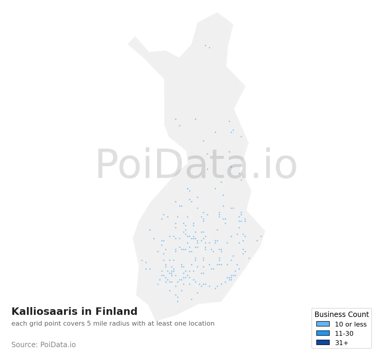 Kalliosaari density map for Finland