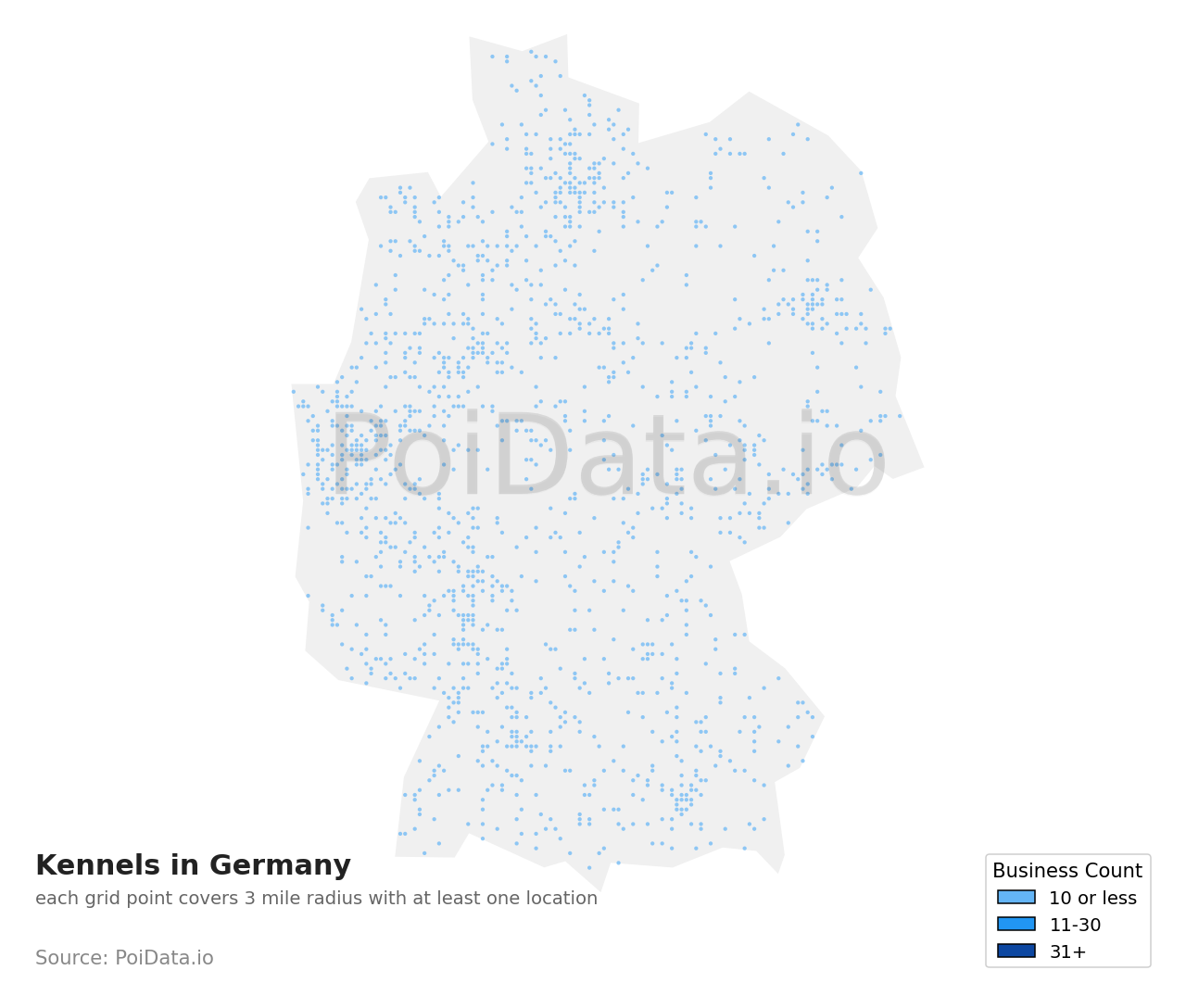 Kennel density map for Germany