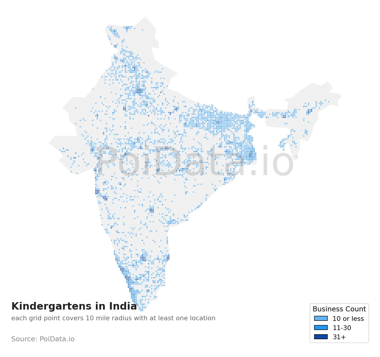 Kindergarten density map for India