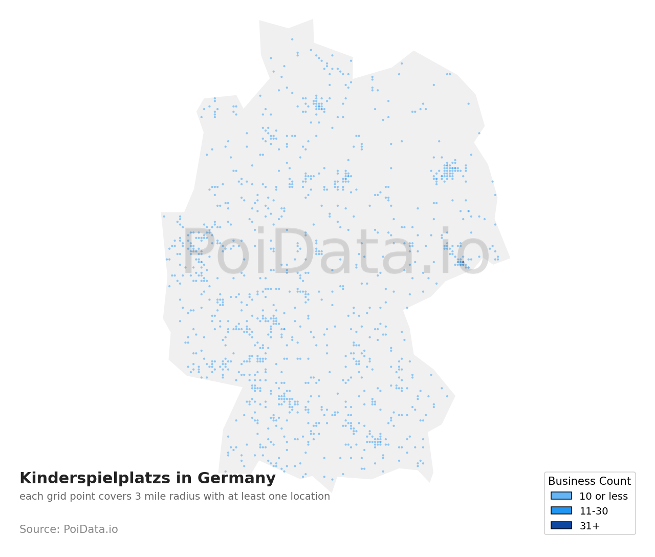 Kinderspielplatz density map for Germany