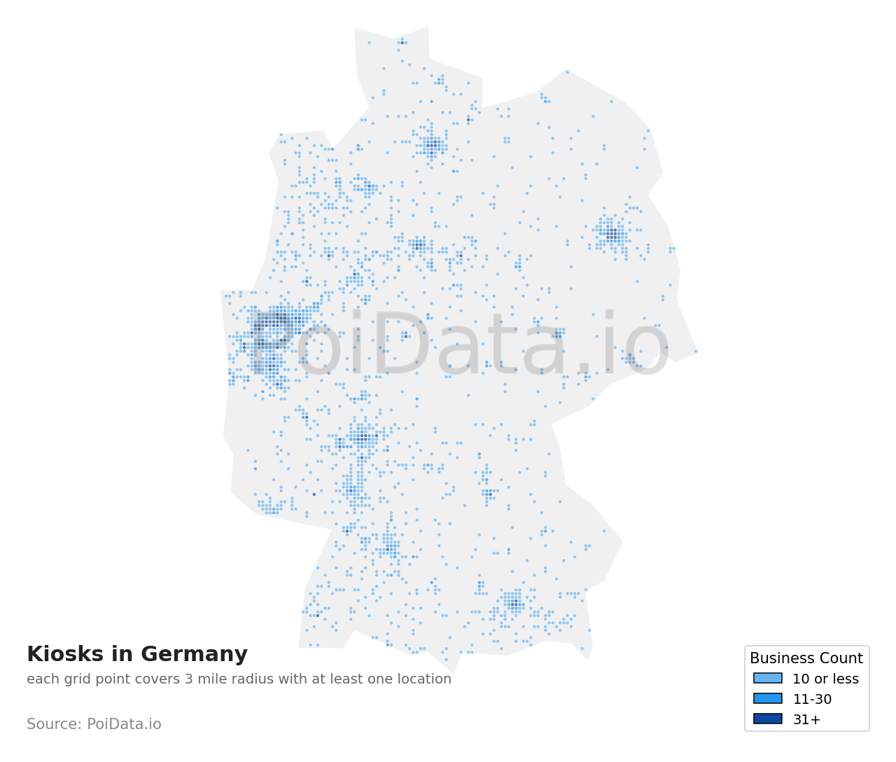 Kiosk density map for Germany