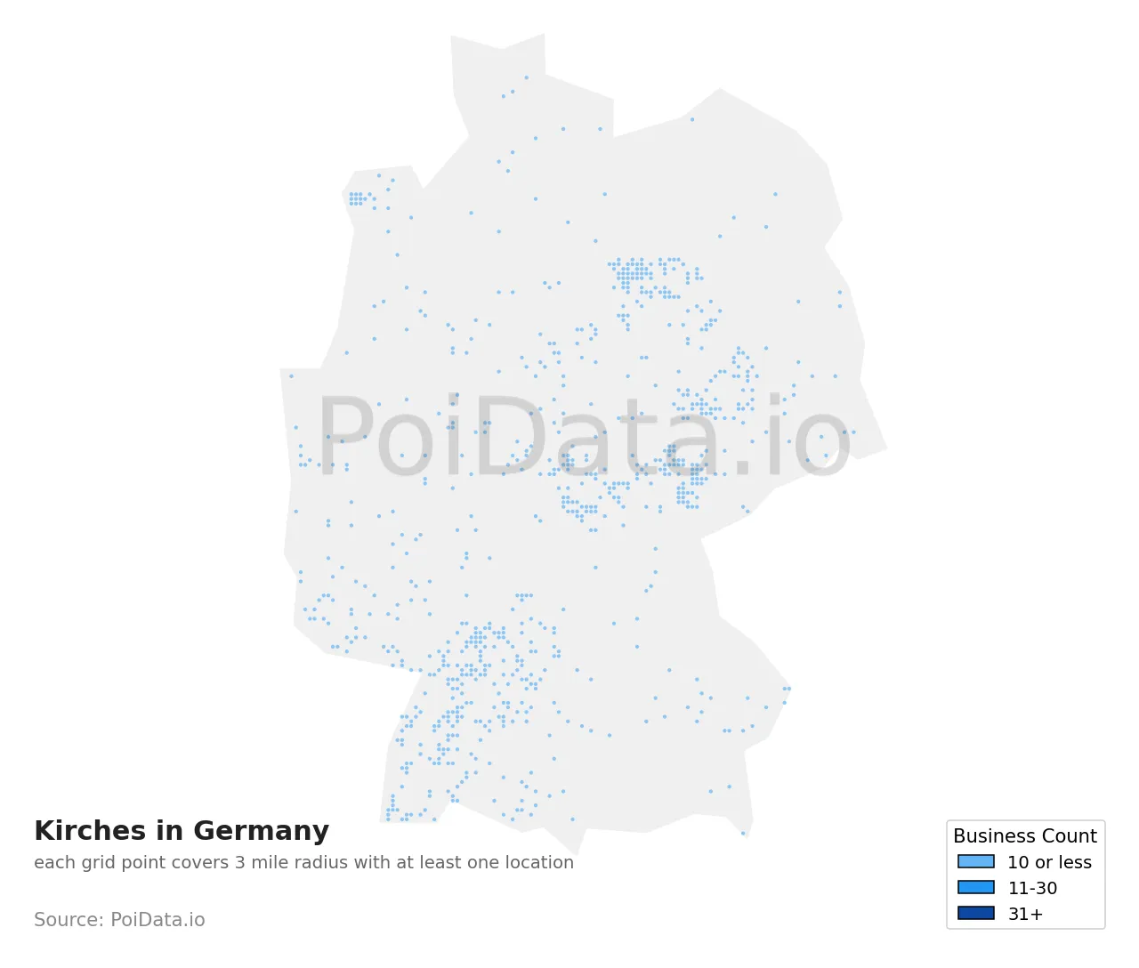 Kirche density map for Germany